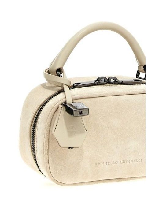 Brunello Cucinelli Natural Boston Explorer Small Handbag