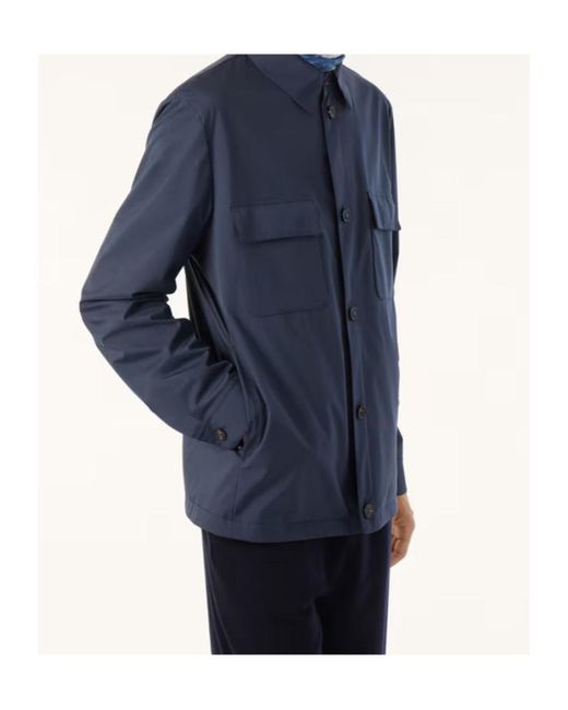 Loro Piana Blue Buttonned Pocket Jacket for men