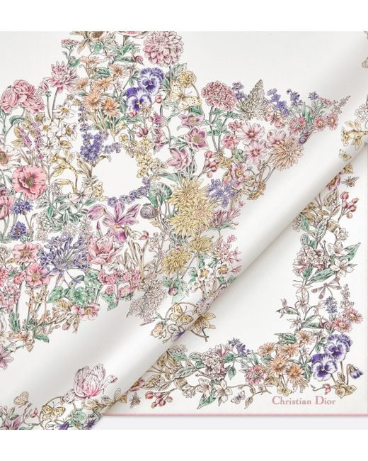 Dior White Star 70 Square Scarf