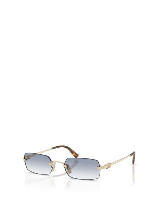 Miu Miu White Eyewear Rectangular Frame Sunglasses