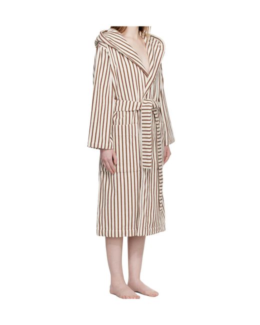 Tekla Natural Striped Pajamas With Lace-Up for men