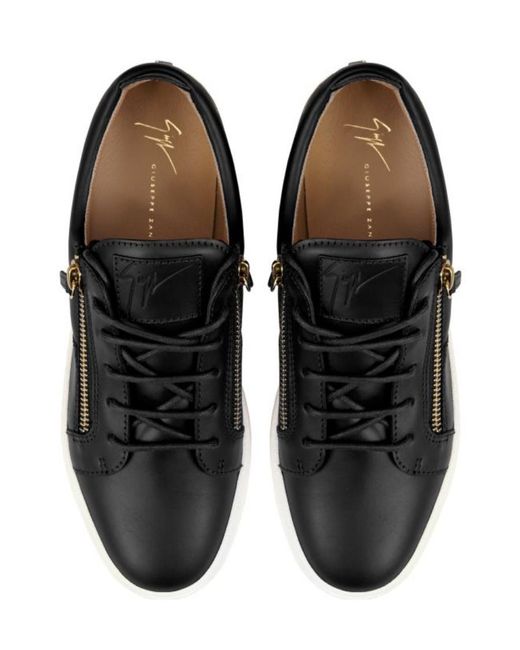 Giuseppe Zanotti Black Zip Detail Casual Sneakers for men