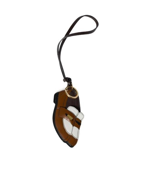 Miu Miu White Penny Loafer Mirror Tag Trick Keychain