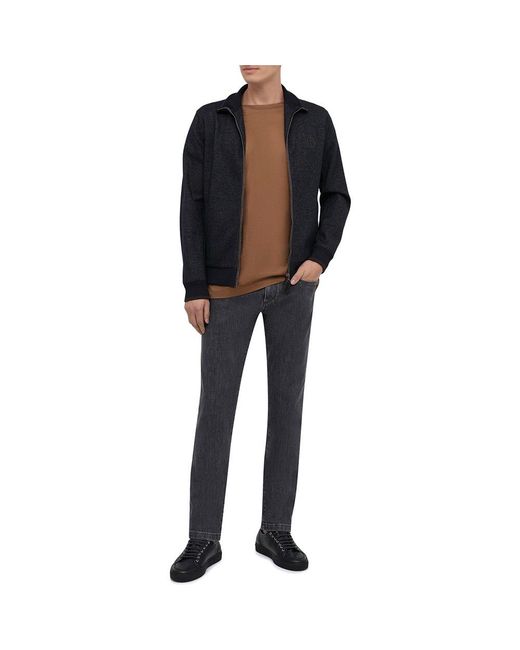 Giorgio Armani Blue Vertical Collar Cardigan for men