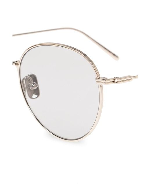 Totême White Logo-Engraved Round-Frame Sunglasses