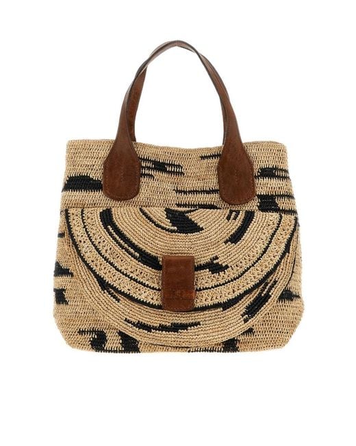 IBELIV Brown Laza Ii Woven Tote Bag