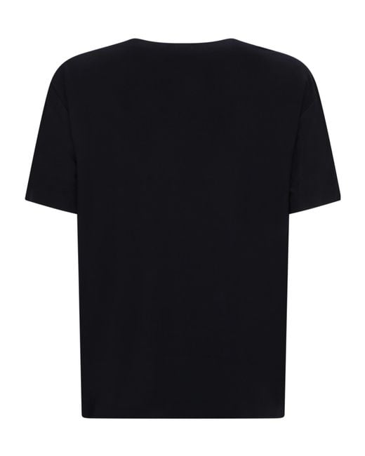 Norma Kamali Black Crew Neck T-Shirt