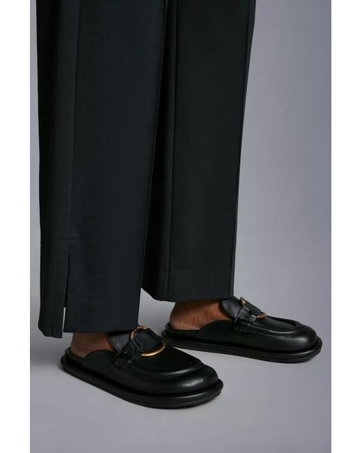 Moncler Black Rind Detailed Slip-On Mules