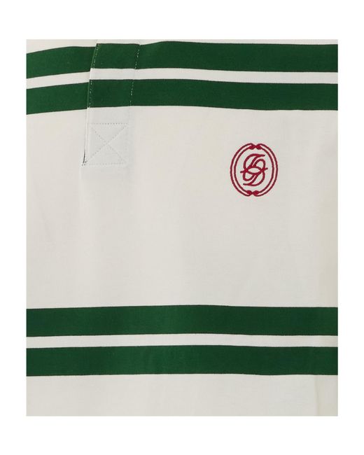 Drole de Monsieur Green Drôle De Monsieur D Mirror Striped Polo Shirt for men