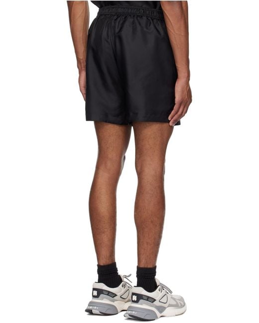 Amiri Black Logo Printed Swim Shorts for men
