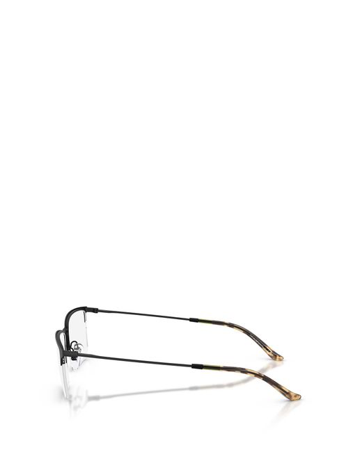 Emporio Armani Metallic Rectangular Frame Glasses for men