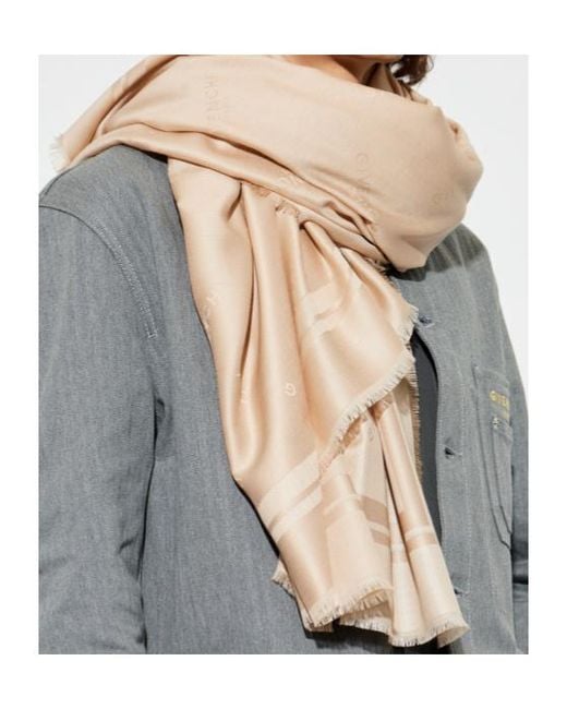 Givenchy Natural Monogram Fringed Scarf