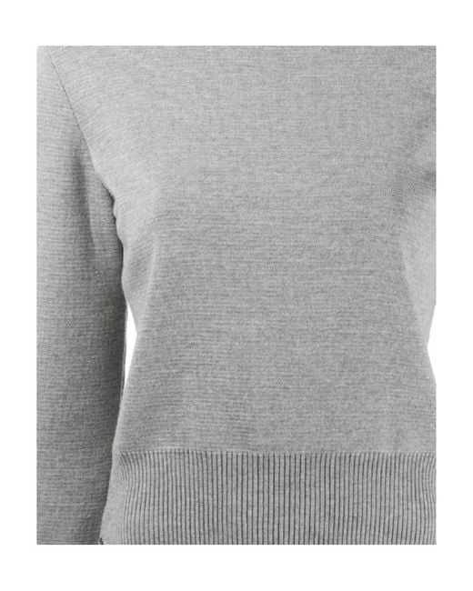 Thom Browne Gray Milano Stitch Classic 4-Bar Pullover