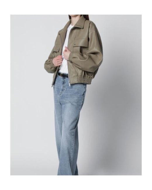 Frankie Shop Gray Long-Sleeve Bomber Jacket