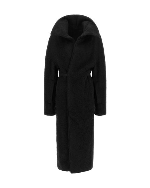 Rick Owens Black 'Dracucollar Belted' Coat