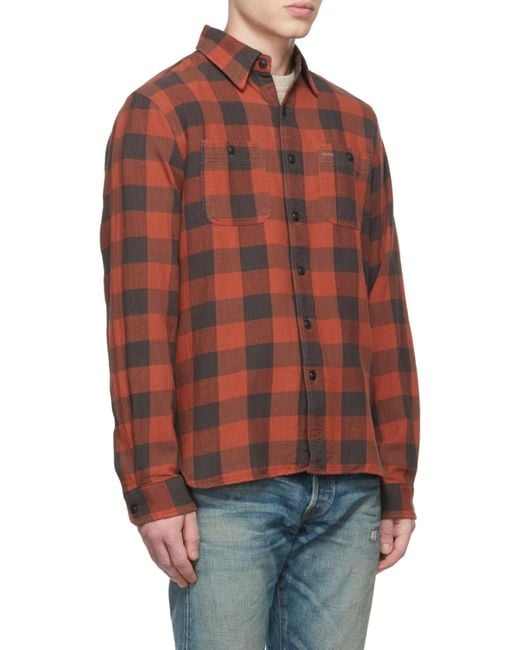 RRL Red Farrell Check-Print Shirt for men
