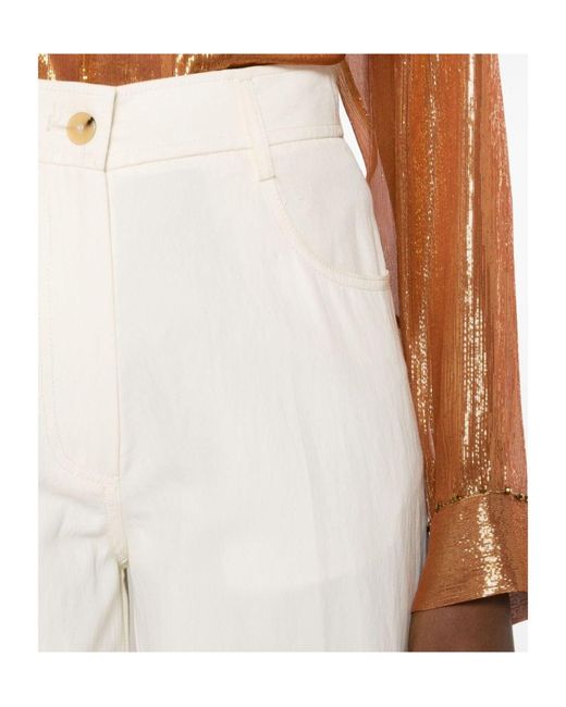 Forte_forte White Twill Casual Trousers