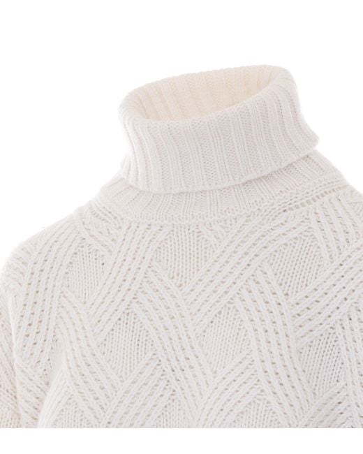Twinset White Turtleneck Pullover