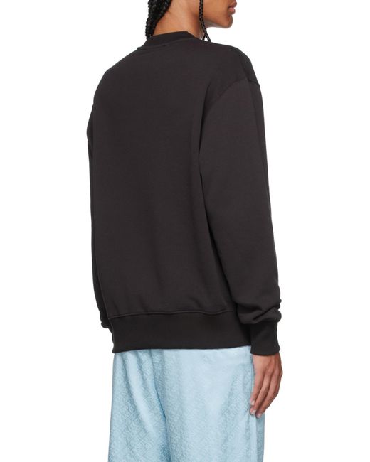 Versace Jeans Black Logo-Print Cotton Sweatshirt for men