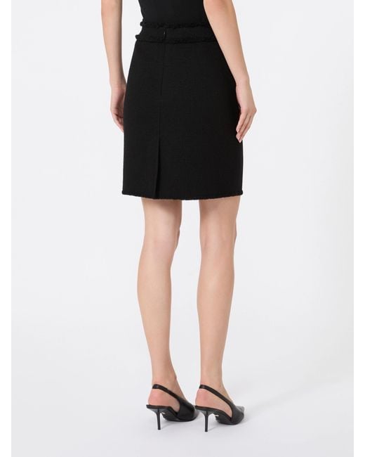 Max Mara Black Short Wool Jersey Skirt