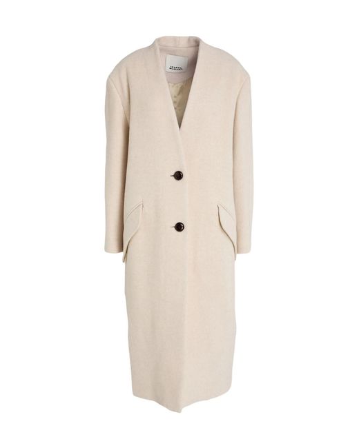 Isabel Marant Natural Single-Breasted Coat