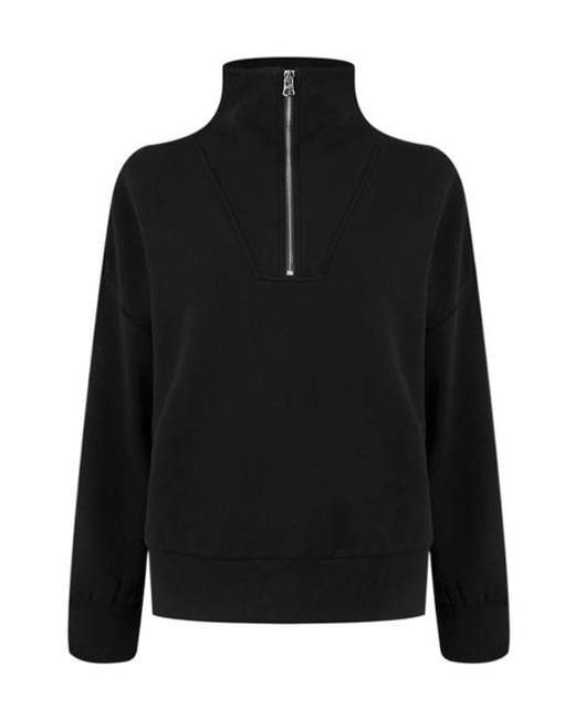 Varley Black Hawley Half Zip Sweatshirt