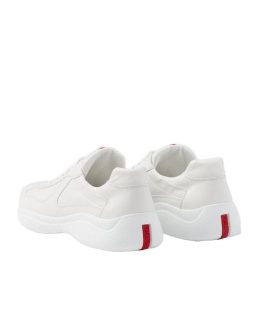 Prada White America's Cup Lace-Up Trainers for men