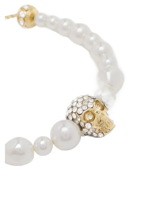McQueen Metallic Skull Embellished Friendship Bracelet