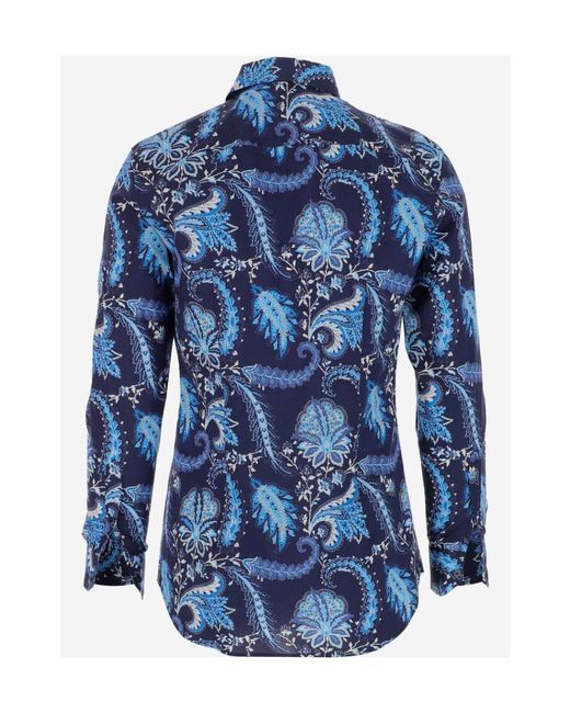 Etro Blue Paisley-Print Shirt for men