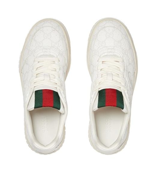 Gucci White Re-Web Low-Top Sneakers