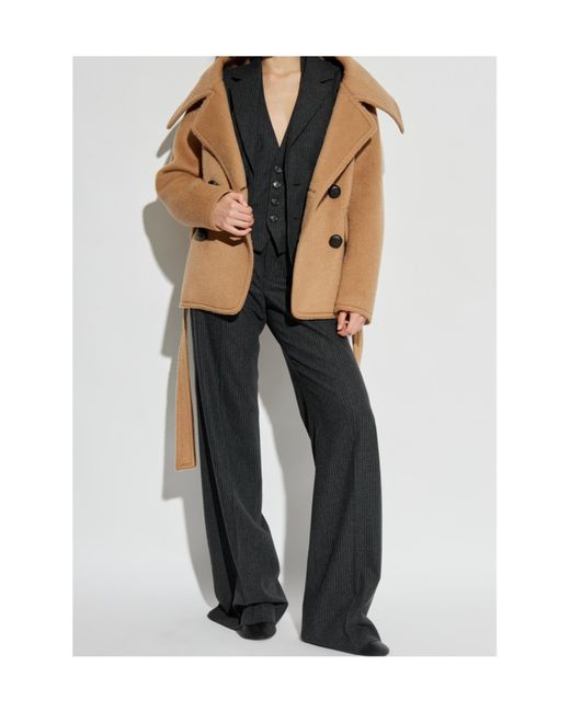 DSquared² Natural Double-Breasted Belted Coat