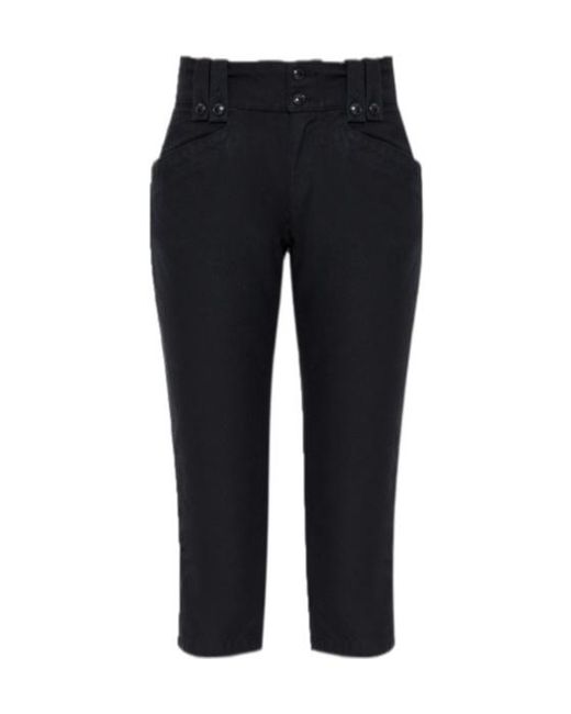 Isabel Marant Blue Button-Detail Cropped Casual Trousers