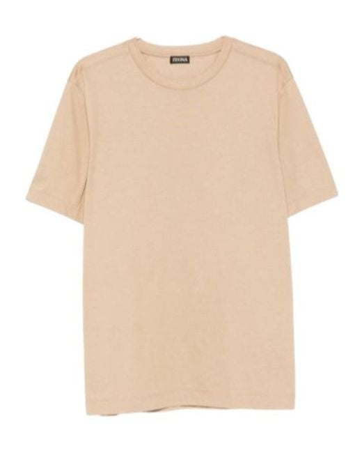 Zegna Natural Crew Neck T-Shirt for men