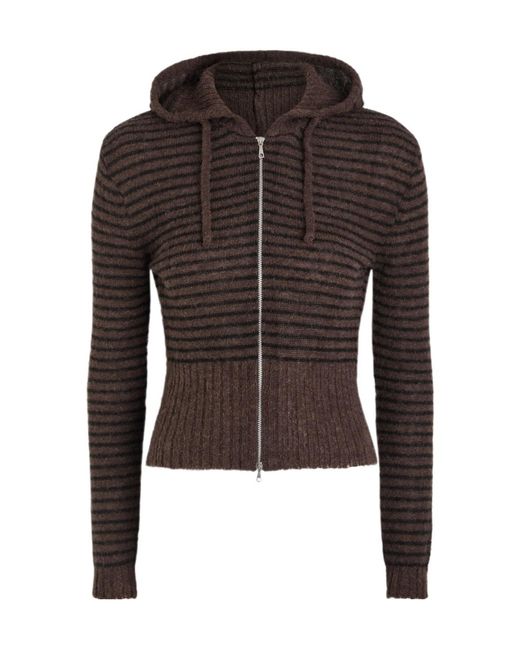Our Legacy Brown Compact Striped Brushed Alpaca-Blend Jumper