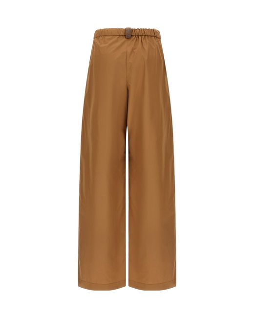Fabiana Filippi Natural Elasticated Waistband Loose-Leg Trousers