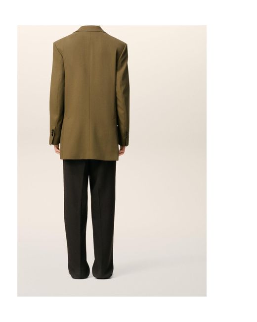 AMI Green Single-Breasted Wool Jacket for men