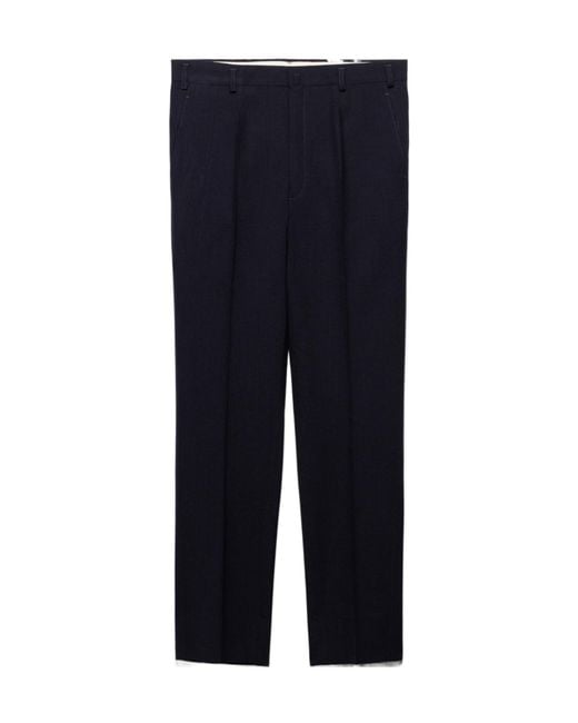 Prada Blue Pleated Tailored Trousers for men