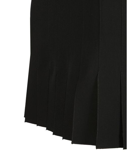 Marni Black Pleated Wool Mini Skirt
