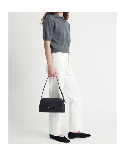 Strathberry Black Mosaic Leather Shoulder Bag
