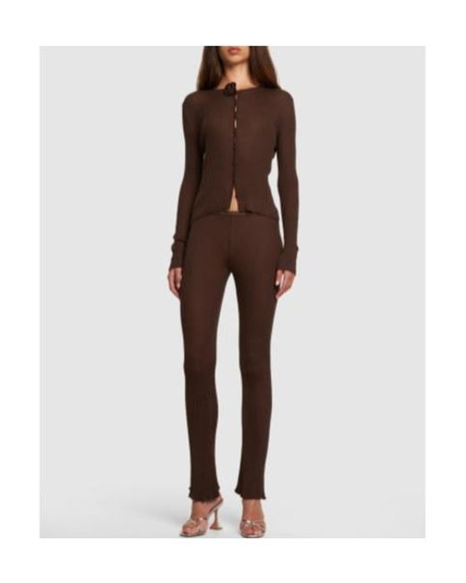 Magda Butrym Brown Rib Elastic Waist Casual Pants