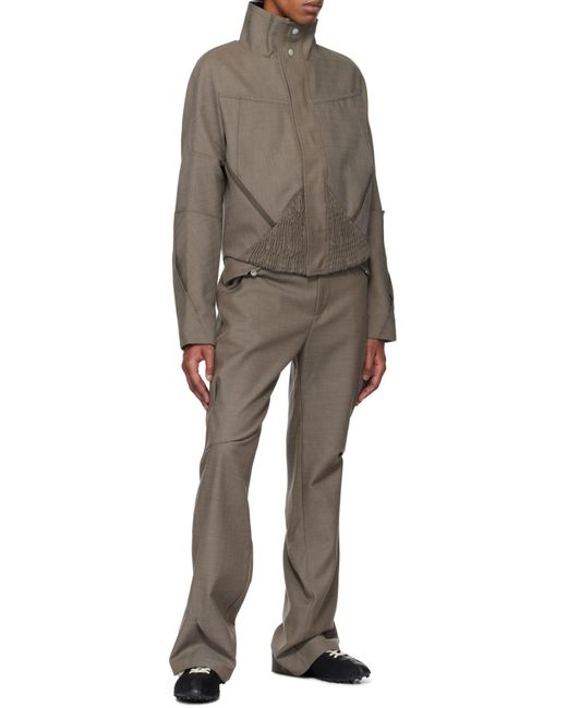 Kiko Kostadinov Brown Ruched-Detailing Jacket for men