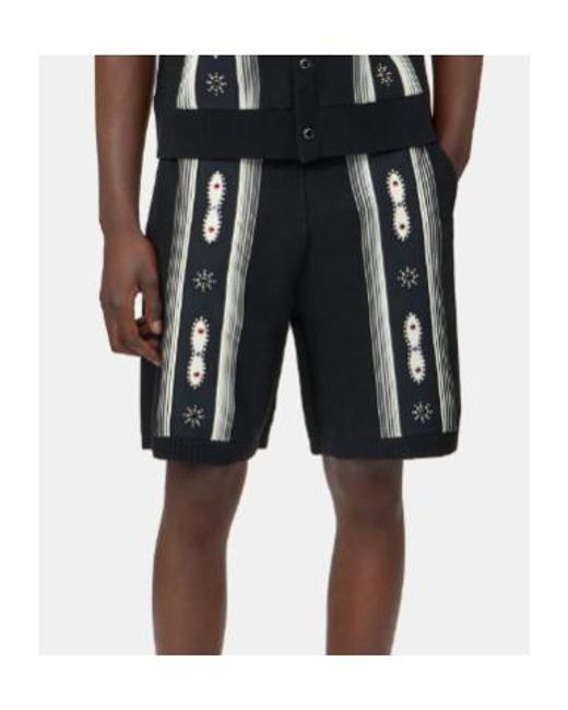 Amiri Black Stud Stripe Bermuda Shorts for men