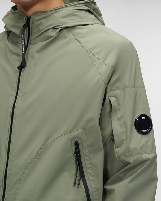 C P Company Green Logo-Patch Zip-Up Hooded Jacket for men