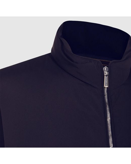 Moorer Blue Zip-Up Stand-Collar Gilet for men