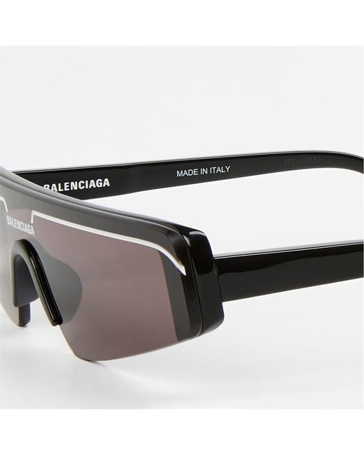 Balenciaga White Rectangle Logo Sunglasses for men