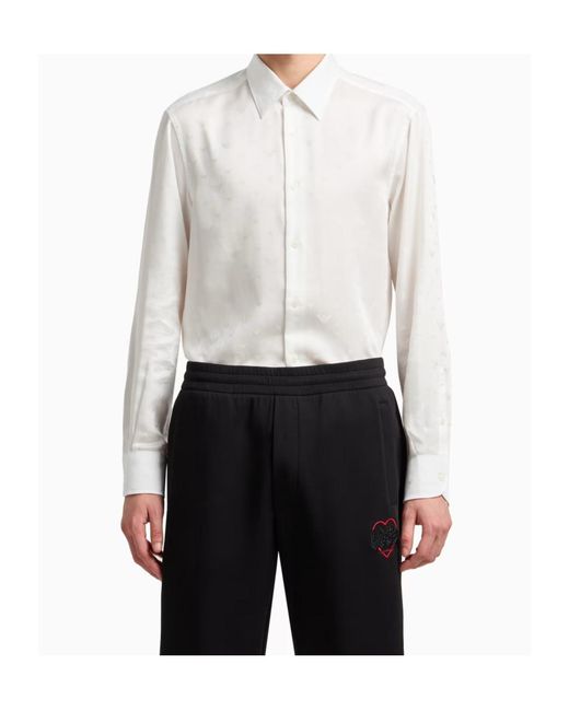 Emporio Armani White Long-Sleeve Button-Up Shirt for men