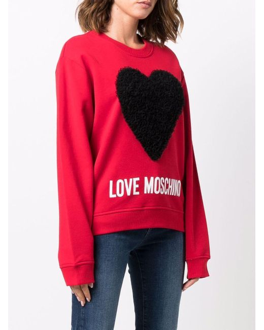 Moschino Pink Heart-Patch Sweatshirt