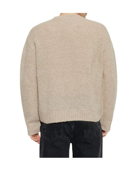 AllSaints White Lover Intarsia Knitted Sweater for men