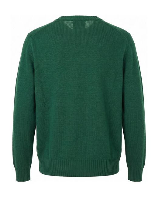 Malo Green Raglan-Sleeve Sweater for men