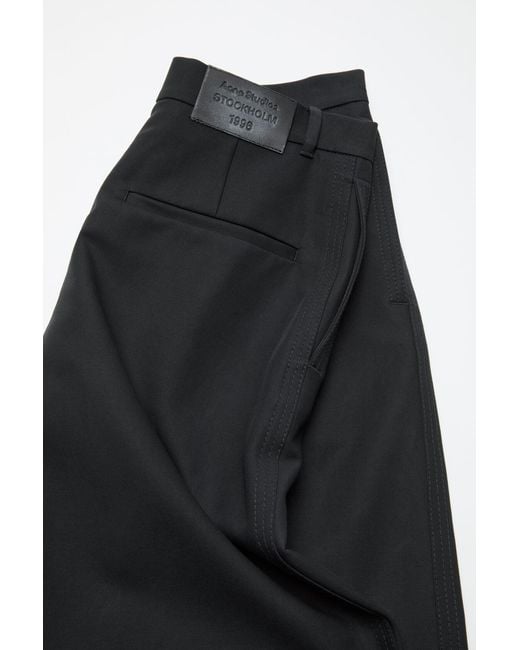 Acne Blue Wide-Leg Silk Trousers for men
